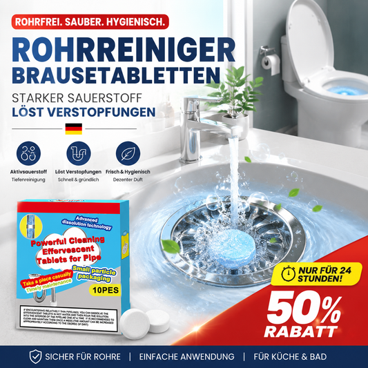 🧼🔥 2+1 GRATIS! – ÜBER 50.000 VERKAUFT! Leistungsstarke Brausetabletten zur Rohrreinigung – Lösen Haare, Fett & Schmutz zuverlässig – Wirken schnell & schonend – Für Küche, Bad & Waschbecken ⚡💧✨